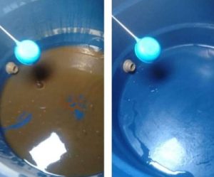 Limpeza caixa d agua antes e depois